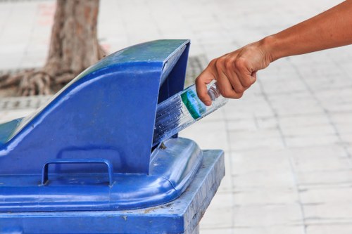 Community members participating in a local recycling program