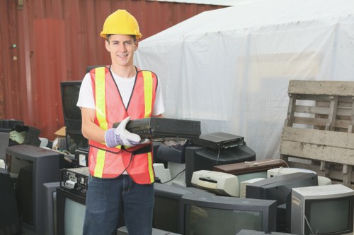 Business professionals discussing waste management plans