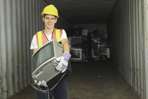 Recycling center handling waste in East London